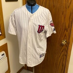 Used Extra Large Minnesota Twins Starter Jersey Shirt Short Sleeve Pinstriped
